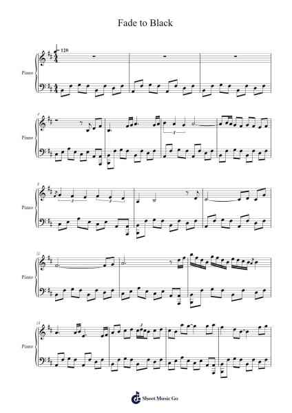 Fade to Black Sheet Music by Metallica-Arr.Temchell Thompro