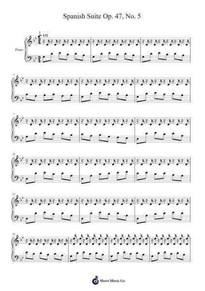 Spanish Suite Op. 47, No. 5 Sheet Music by Isaac Albéniz-Arr.Chachill