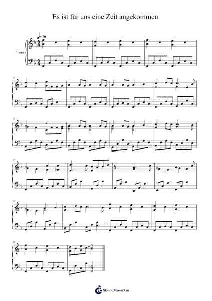Es ist für uns eine Zeit angekommen Sheet Music by Swiss Traditional-Arr.Mila