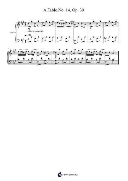 A Fable No. 14, Op. 39 Partitura de Dmitry Kabalevsky-Arr.Jillmo Grantbott