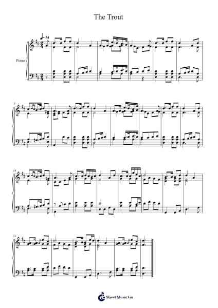 The Trout Sheet Music by Franz Schubert-Arr.Blythia