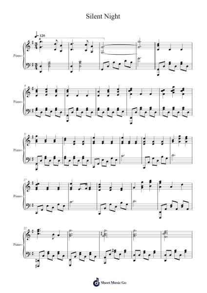 Silent Night (Accompaniment Version) Sheet Music by Franz Xaver Gruber-Arr.Bloorvogt