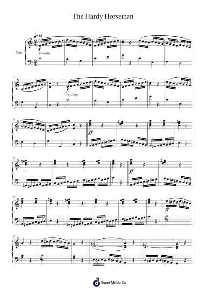 The Hardy Horseman – First Lessons No. 32, Op. 117 Sheet Music by Cornelius Gurlitt-Arr.Sermaud