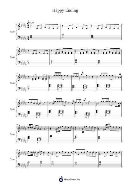 Happy Ending Sheet Music by Mika-Arr.Shirnett