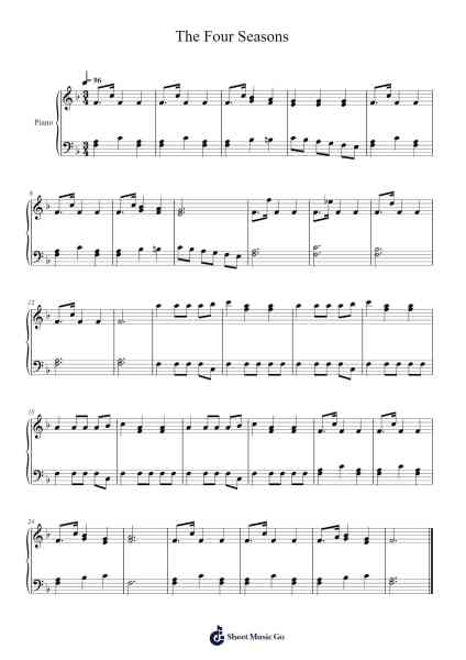 Autumn Allegro –The Four Seasons Sheet Music by Antonio Vivaldi-Arr.Borgriel