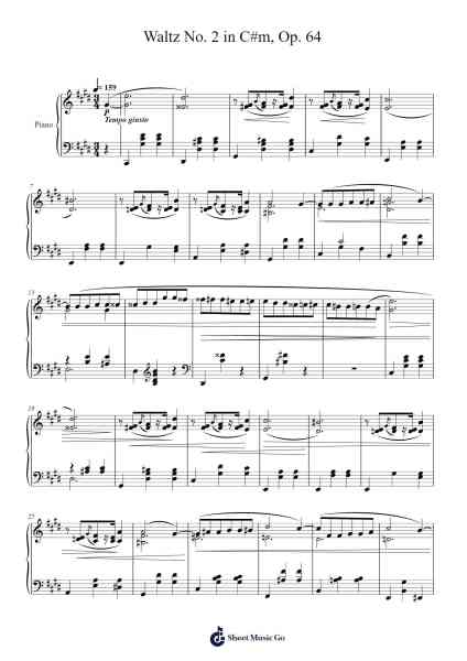 Waltz No. 2 in C#m, Op. 64 Sheet Music by Frédéric Chopin-Arr.Earmay