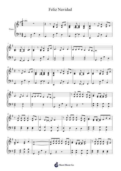 Feliz Navidad Partitura de José Feliciano-Arr.Cofpert Dilgrant