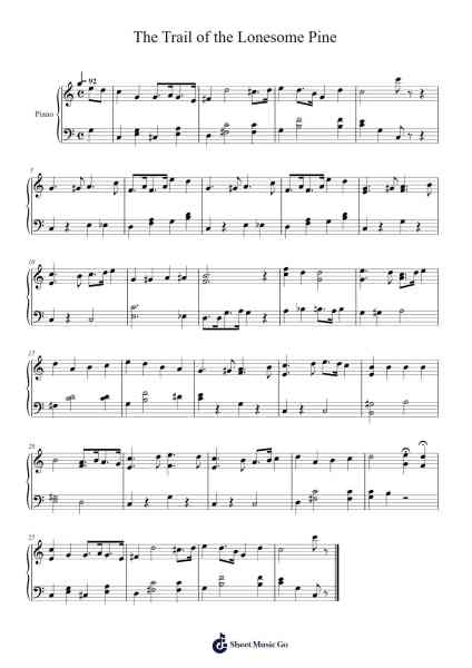 The Trail of the Lonesome Pine Sheet Music by Harry Carroll/Ballard MacDonald-Arr.Earmay