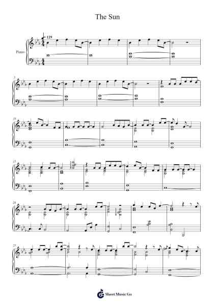 The Sun Sheet Music by PikA Qiu-Arr.Webbjohn Zafy