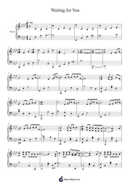 Waiting for You Sheet Music by Jay Chou-Arr.Caewald Tabpritt