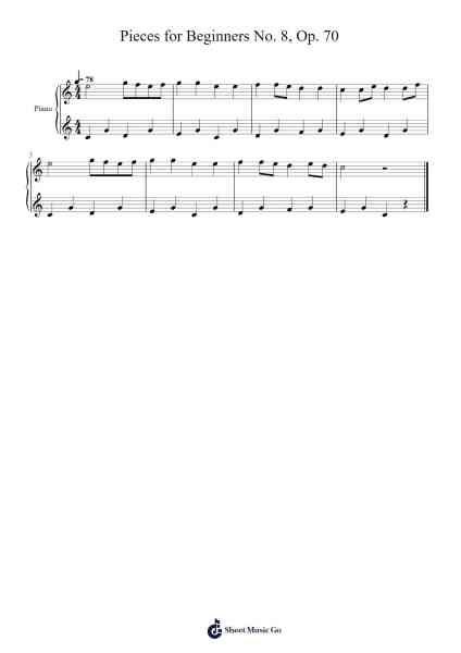 Pieces for Beginners No. 8, Op. 70 Sheet Music by Johann Hermann Berens-Arr.Warges Morestone