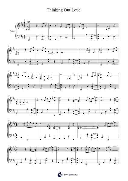 Thinking Out Loud Sheet Music by Ed Sheeran-Arr.Clifffitch