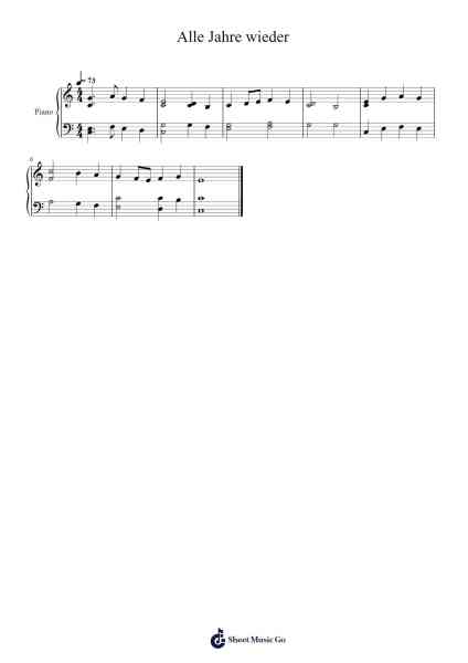 Alle Jahre wieder Sheet Music by Friedrich Silcher-Arr.Longtiane