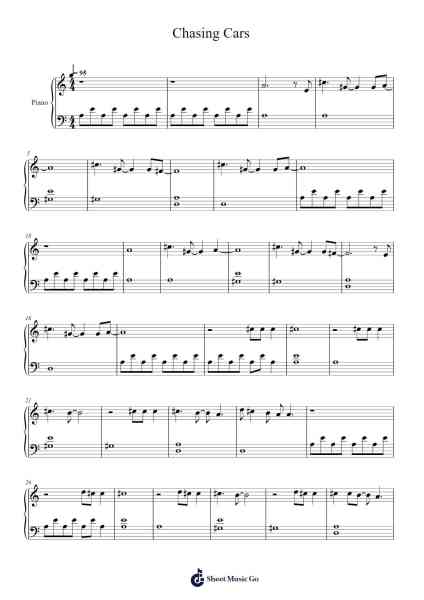 Chasing Cars Sheet Music by Snow Patrol-Arr.Whittrine Pruham