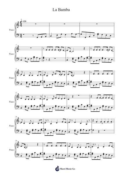 La Bamba Sheet Music by Mexican Traditional-Arr.Bownio Elroytier
