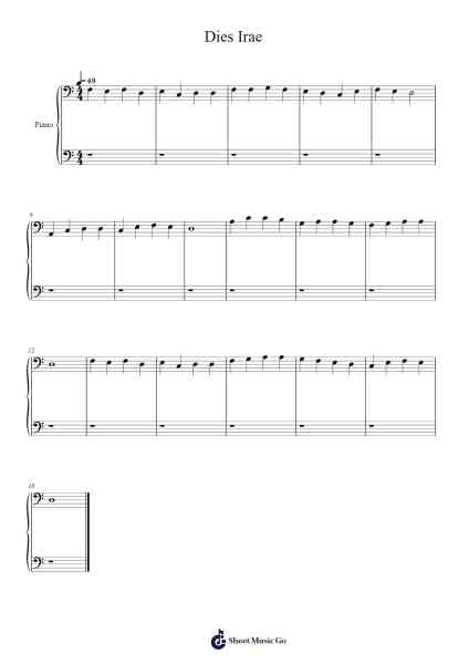 Dies Irae (Day of Wrath) Sheet Music by Gregorian Chant-Arr.Oglet Kitcke