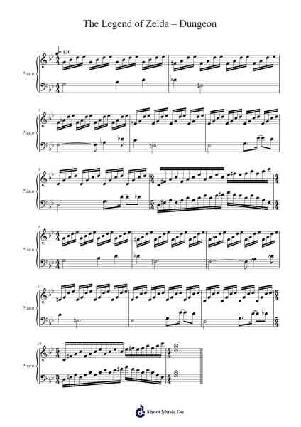 The Legend of Zelda – Dungeon Sheet Music by Koji Kondo-Arr.Hughmand