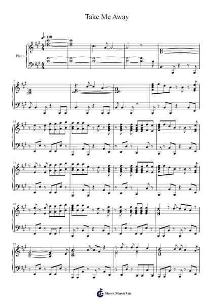 Take me away Sheet Music by a-ha-Arr.Malke Wordby