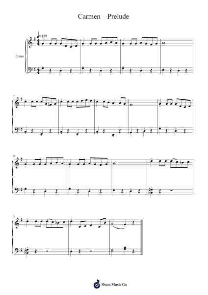 Carmen – Prelude Sheet Music by Georges Bizet-Arr.Hilye