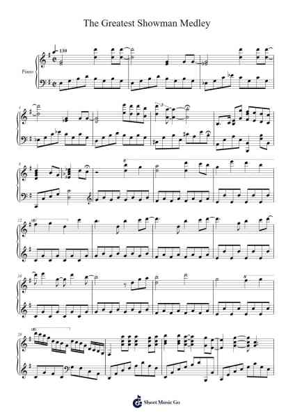The Greatest Showman Medley Sheet Music by John Debney/Joseph Trapanese-Arr.Churmike