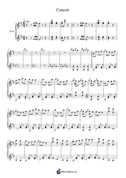 Cancan Sheet Music by Jacques Offenbach-Arr.Gregrace Glennjob