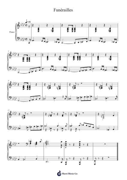 Funérailles Partitura de Franz Liszt-Arr.Annrhys