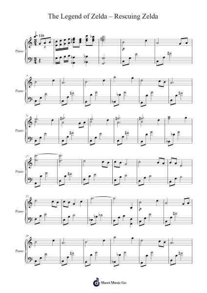 The Legend of Zelda – Rescuing Zelda Sheet Music by Koji Kondo-Arr.Faitheva Carite