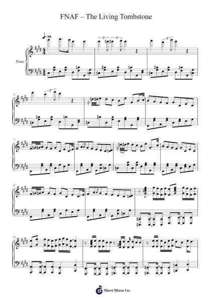 FNAF – The Living Tombstone Sheet Music by The Living Tombstone-Arr.Hewdys