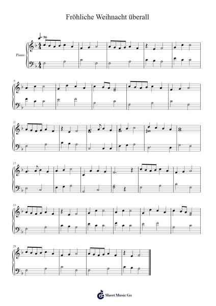 Fröhliche Weihnacht überall Sheet Music by German Traditional-Arr.Hedvogt