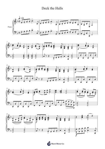 Deck the Halls Sheet Music by English Traditional-Arr.Rusget Garckle