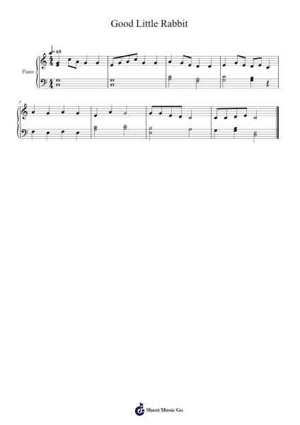 Good Little Rabbit Sheet Music by Chinese Traditional-Arr.Jeamesney
