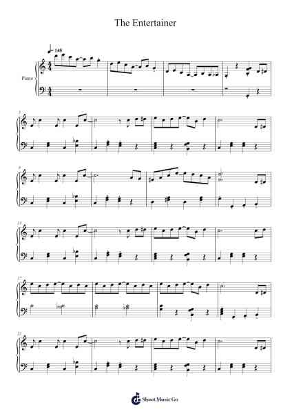 The Entertainer Sheet Music by Scott Joplin-Arr.Joanbroad Tedrene