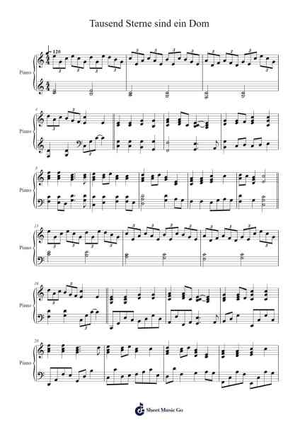 Tausend Sterne sind ein Dom Sheet Music by Siegfried Köhler-Arr.Millsharp Waygrace