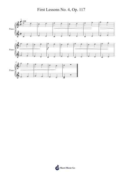 First Lessons No. 4, Op. 117 Sheet Music by Cornelius Gurlitt-Arr.Sherrah Birroll