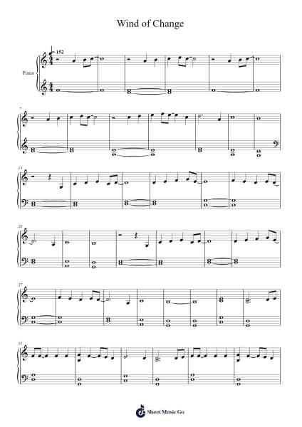 Wind of Change Musica per pianoforte di Scorpions - Arr.Sajoy