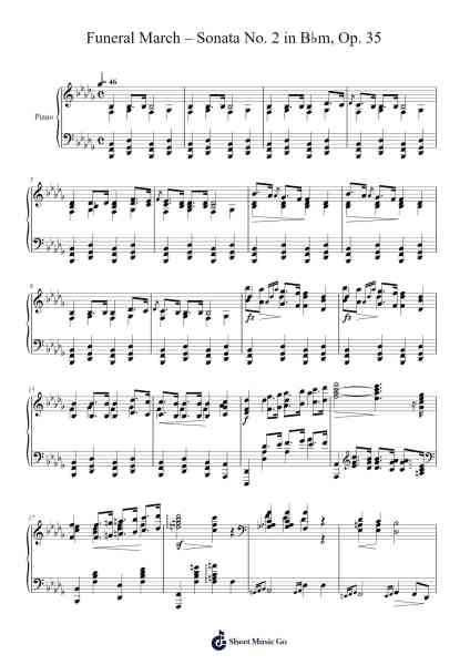 Funeral March – Sonata No. 2 in B♭m, Op. 35 Sheet Music by Frédéric Chopin-Arr.Joypoe Willze