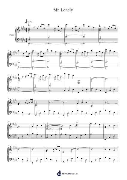 Mr. Lonely Sheet Music by Bobby Vinton-Arr.Hartepeare