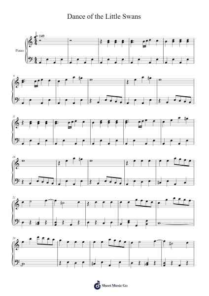 Dance of the Little Swans - Swan Lake Sheet Music by Pyotr Tchaikovsky-Arr.Bartblack Jobky