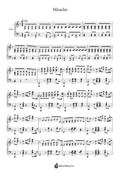 Miracles Sheet Music by Coldplay-Arr.Hubpir