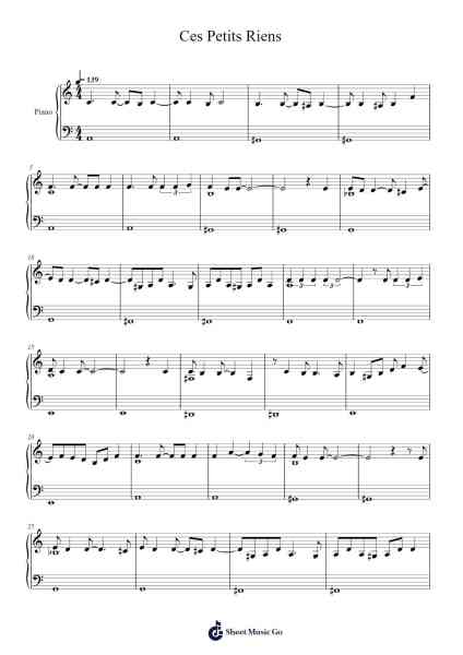 Ces Petits Riens Partitura de Serge Gainsbourg-Arr.Pipril