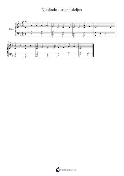 Nu tändas tusen juleljus Sheet Music by Swedish Christmas Carol-Arr.Geward Mansloyd