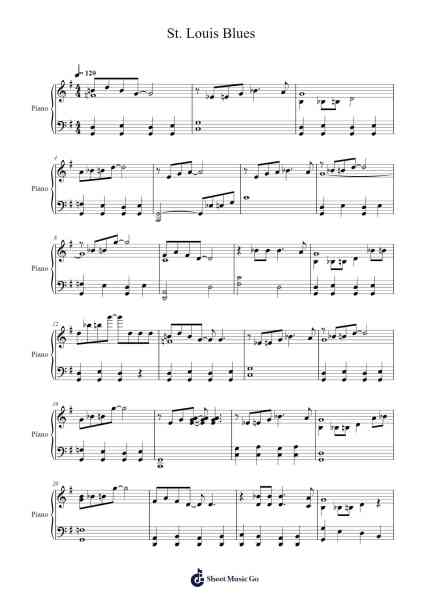 St. Louis Blues Sheet Music by W. C. Handy-Arr.Humglas Leathus