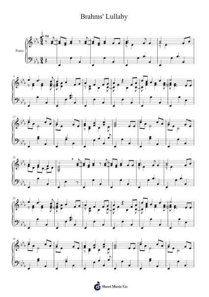 Brahms' Lullaby Sheet Music by Johannes Brahms-Arr.Maudfox Mikejames