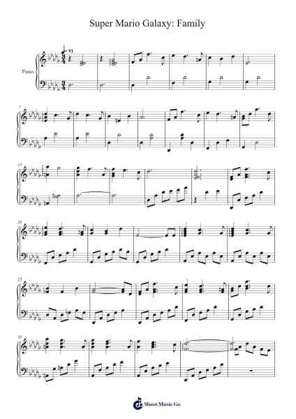 Super Mario Galaxy: Family Sheet Music by Koji Kondo-Arr.Woolfleen Juskirk