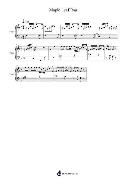 Maple Leaf Rag Sheet Music by Scott Joplin-Arr.Felgrace