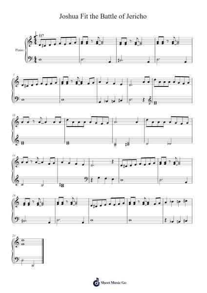 Joshua Fit the Battle of Jericho Sheet Music by Spiritual-Arr.Twainryl