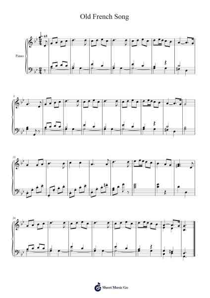 Old French Song – Children's Album Sheet Music by Pyotr Tchaikovsky-Arr.Deirmand