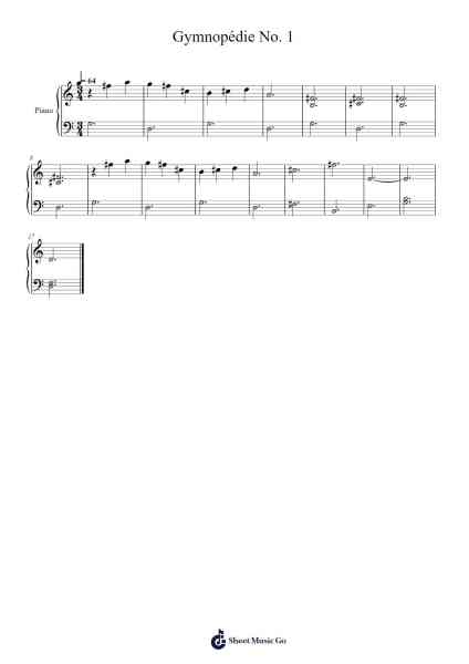 Gymnopédie No. 1 Sheet Music by Erik Satie-Arr.Zoeliot Maugpe