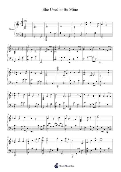 She Used to Be Mine Sheet Music by Sara Bareilles-Arr.Ution Foxwer