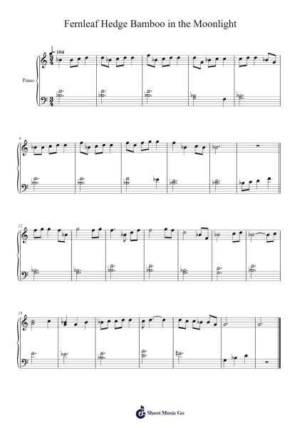 Fernleaf Hedge Bamboo in the Moonlight Partitura de Chinese Traditional-Arr.Graynix Johncarr